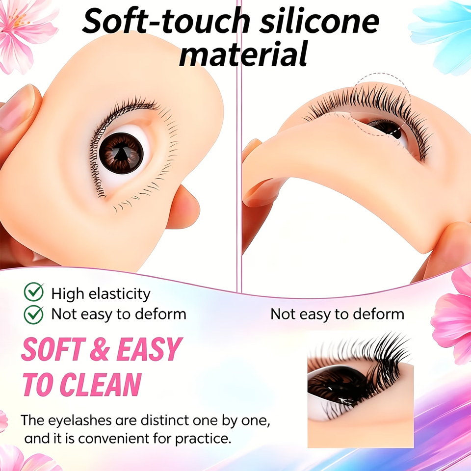 Eyelash Extension Model - 3 Layers Lashes Reusable Mannequin Eyes