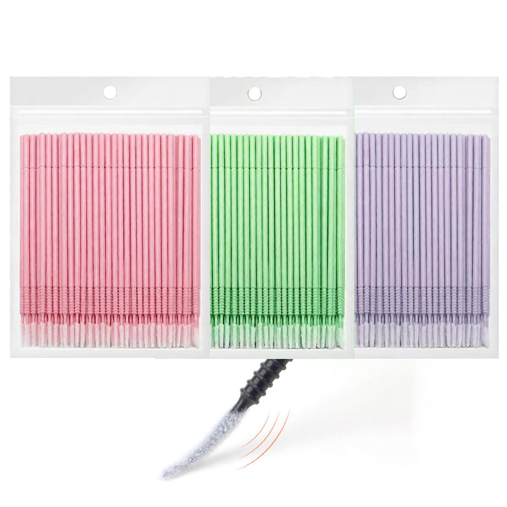 Eyelash Extension Options - 500pcs Eyelash Extension Cleaning Swabs Long/Short