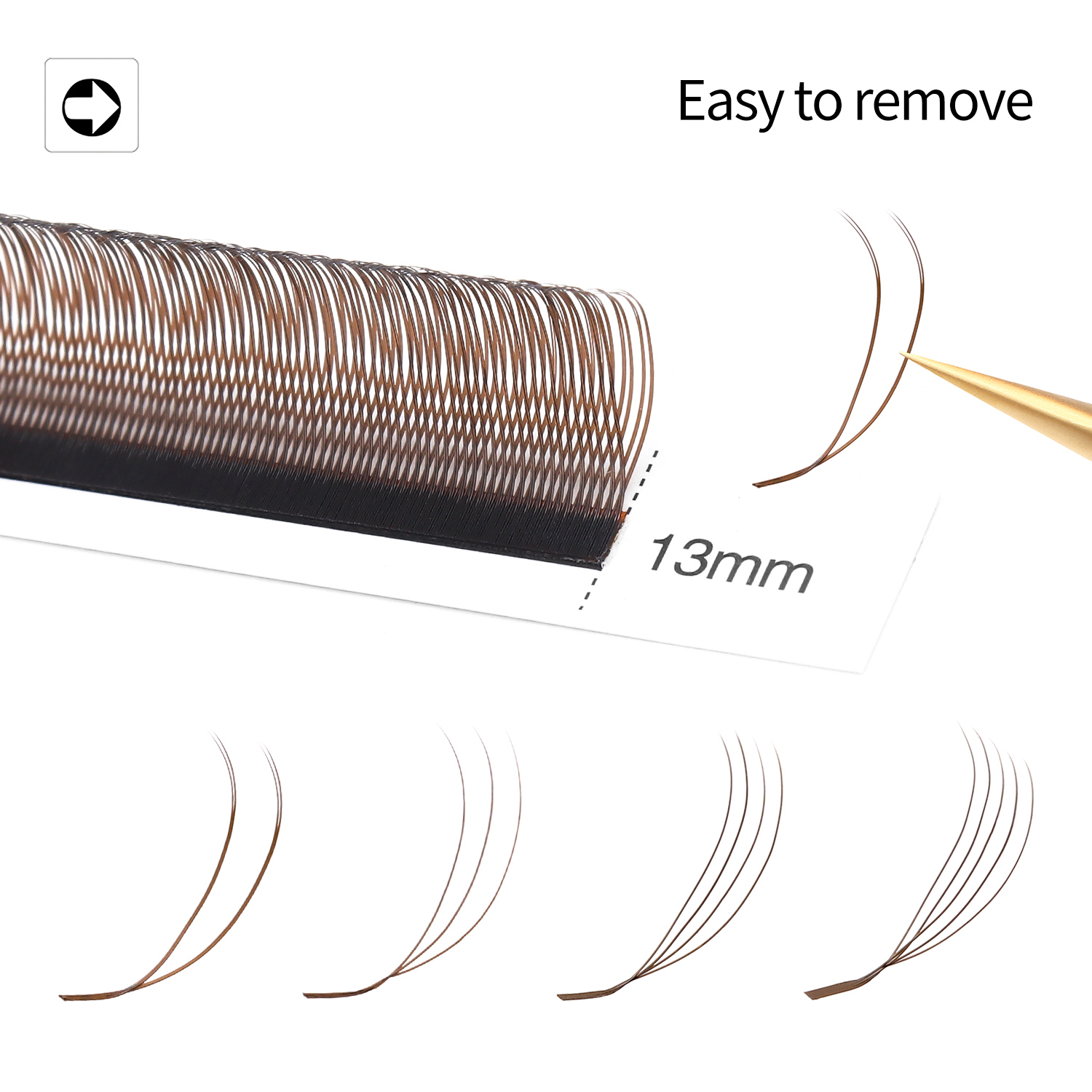 XIUSUZAKI Brown U 4D Lashes Ex - Eyelash Extension Fan 评论和价格