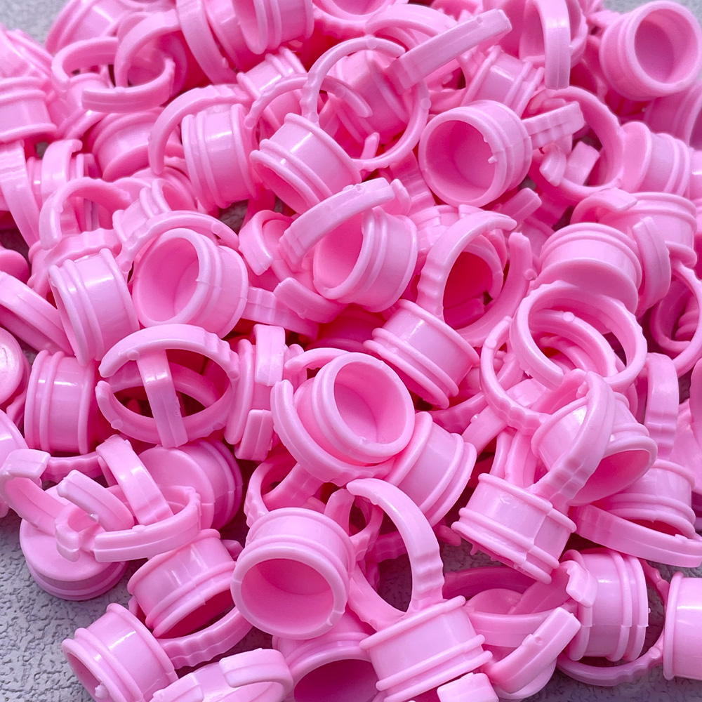 100Pcs Disposable Glue Ring Cu - Eyelash Extension Fan 评论和价格