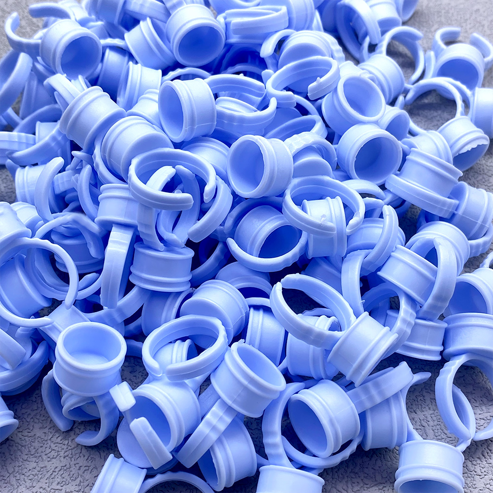 100Pcs Disposable Glue Ring Cu - Eyelash Extension Fan 评论和价格