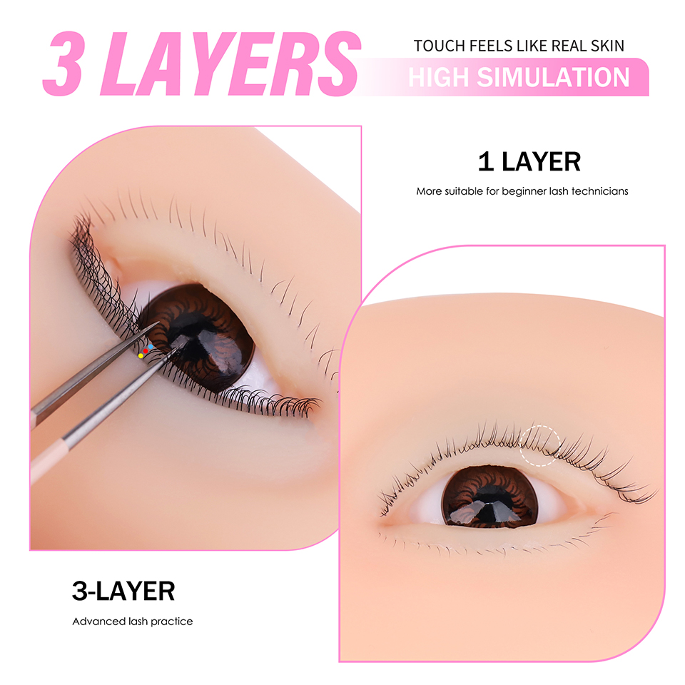 3 Layer Silicone Eye Model for - Eyelash Extension Model 评论和价格