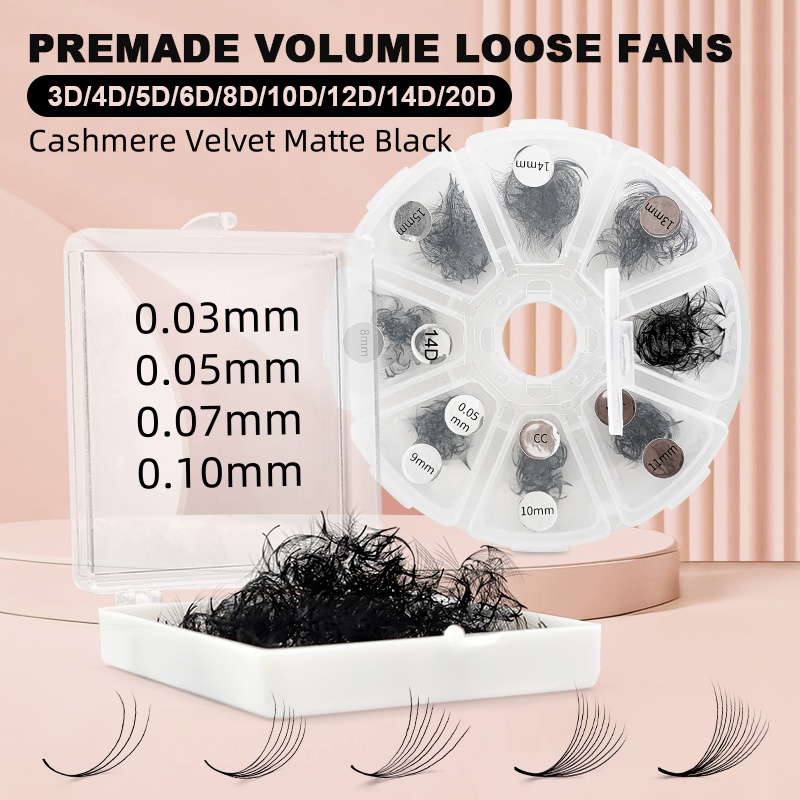 500 Premade Loose Lashes Pro M - Eyelash Extension Fan 评论和价格